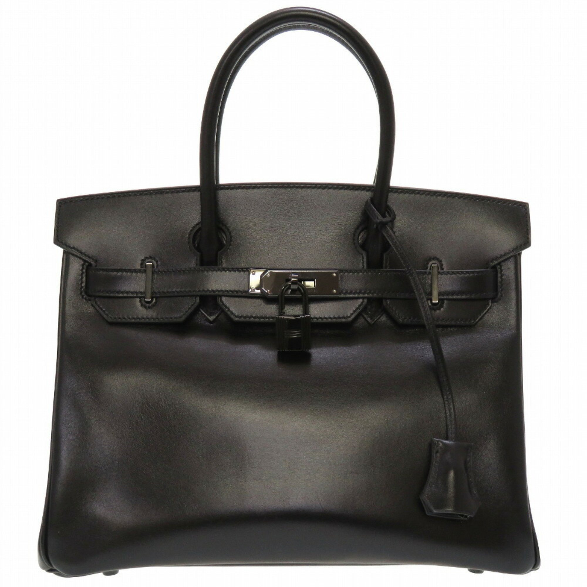 Hermes Birkin 30 so black box calf □N stamped handbag 0