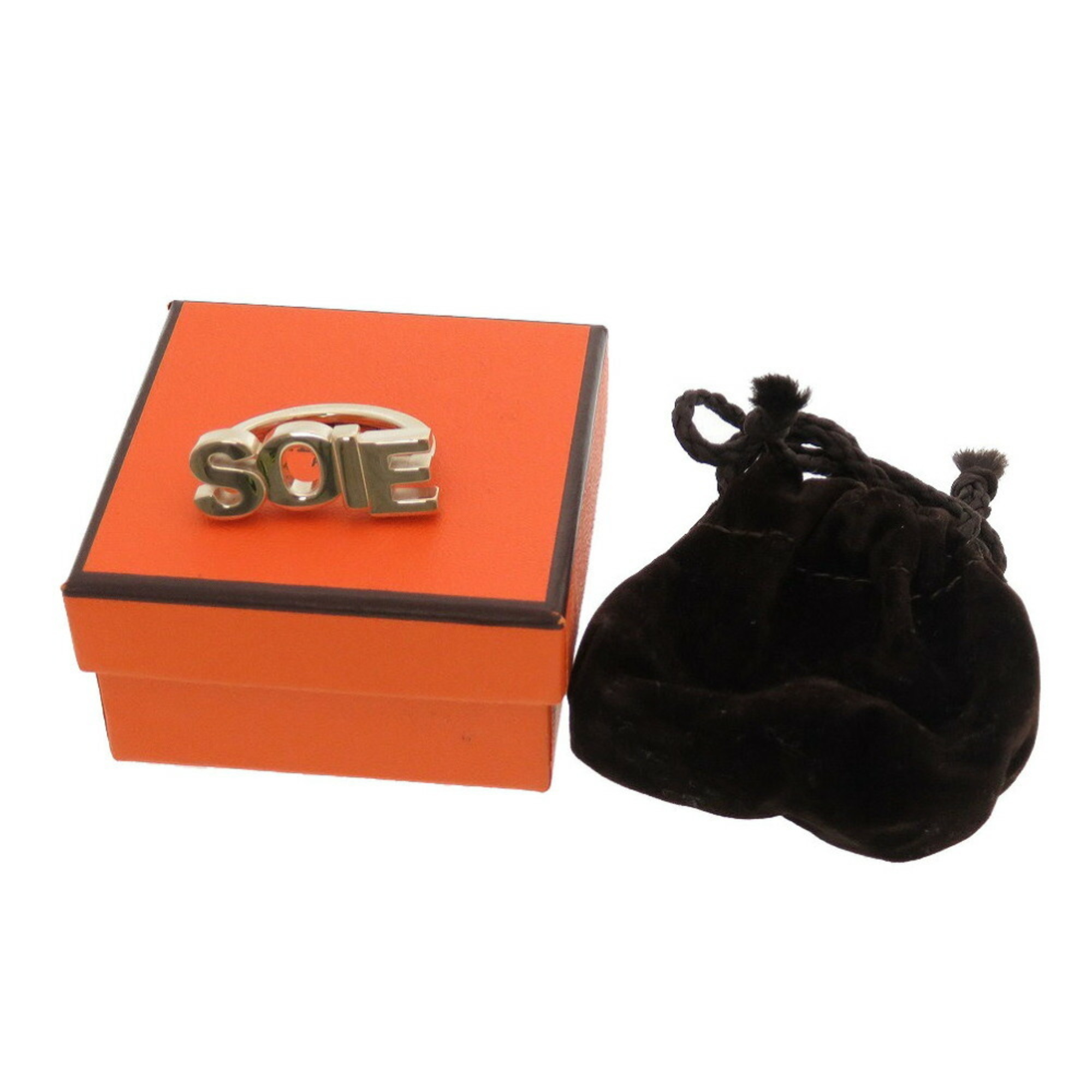 Hermes SOIE metal gold scarf muffler ring