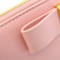 Prada Ribbon 1ML506 Women's Saffiano Long Wallet (bi-fold) Pink