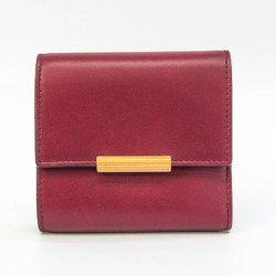 Bottega Veneta 578752 Women's Leather Wallet (tri-fold) Bordeaux