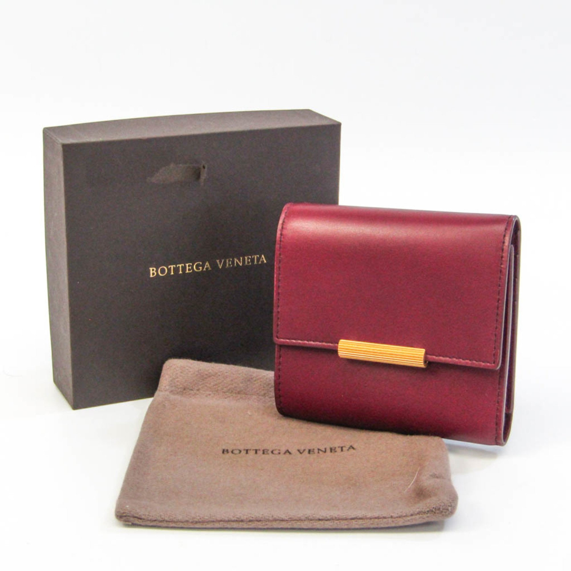 Bottega Veneta 578752 Women's Leather Wallet (tri-fold) Bordeaux
