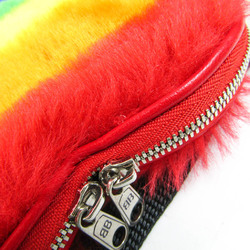 Balenciaga Heart-shaped 677903 Women's Fur Shoulder Bag Multi-color