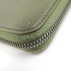 Bvlgari 284150 Men,Women Leather Long Wallet (bi-fold) Khaki