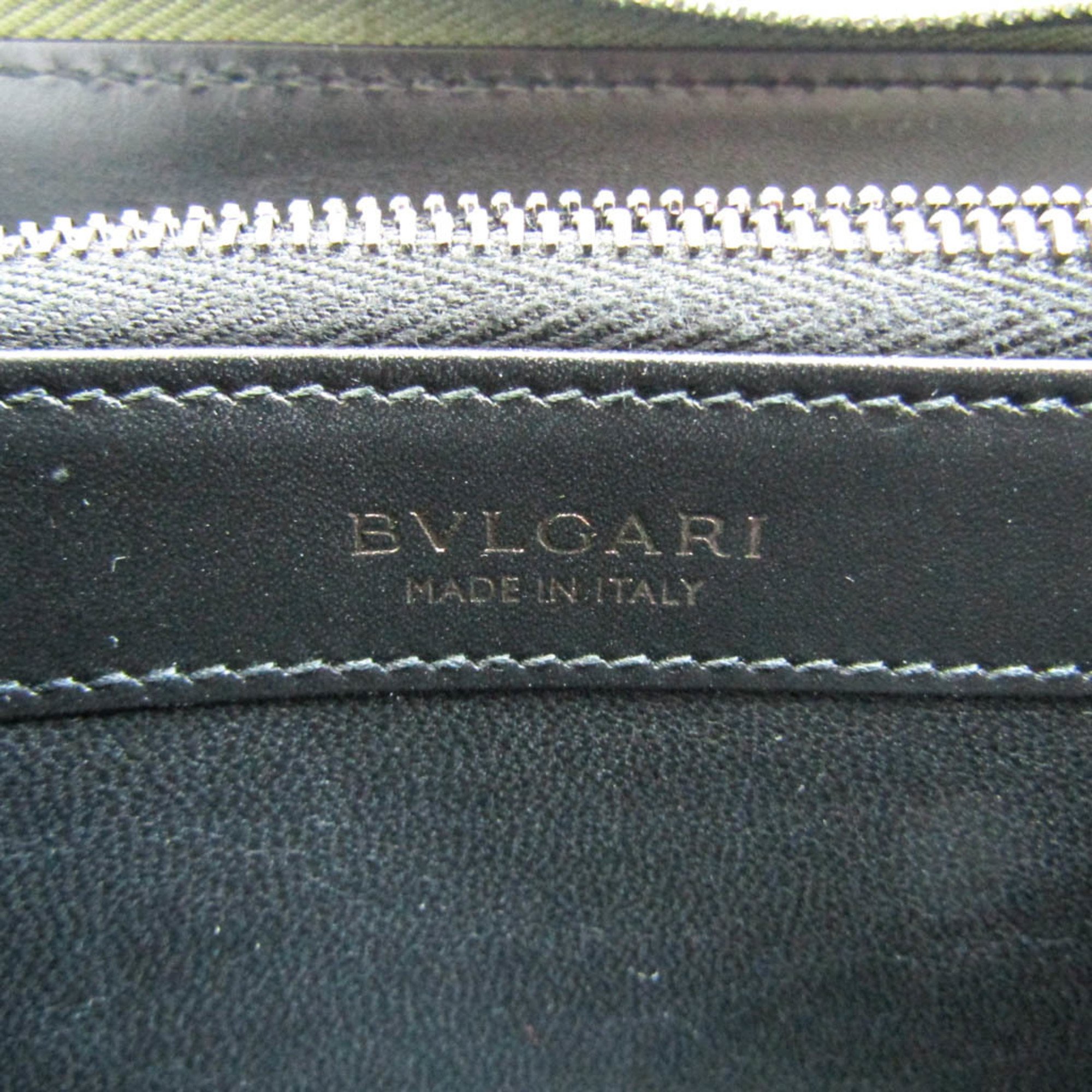 Bvlgari 284150 Men,Women Leather Long Wallet (bi-fold) Khaki
