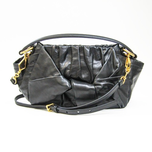 Prada DRESSY NEW LOOK BN1642 Women's Leather Shoulder Bag,Tote Bag Nero