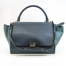 Celine Trapeze Medium 169543 Women's Leather,Suede Handbag,Shoulder Bag Blue,Navy