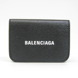 Balenciaga CASH MINI WALLET 593813 Women,Men Leather Wallet (tri-fold) Black,White