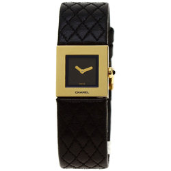 Chanel H0109 matelasse watch K18 yellow gold leather ladies CHANEL