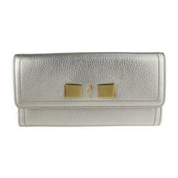 Salvatore Ferragamo bi-fold wallet 22 C954 leather champagne gold long ribbon