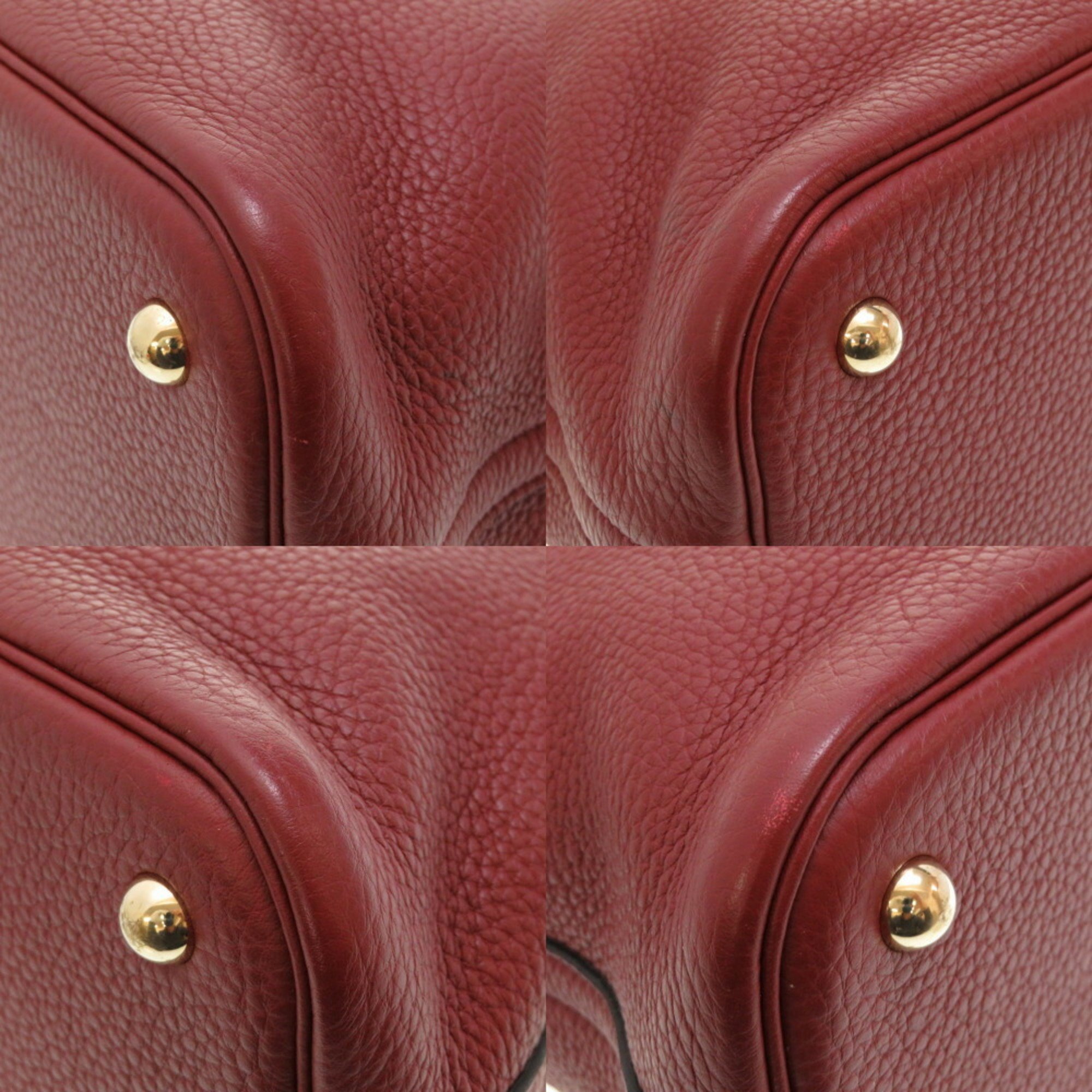 Hermes Bolide 31 Handbag Taurillon Clemence Rouge Ash □L Engraved Red