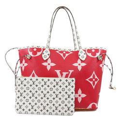 LOUIS VUITTON Monogram Giant Neverfull MM Tote Bag Pink Red M44567