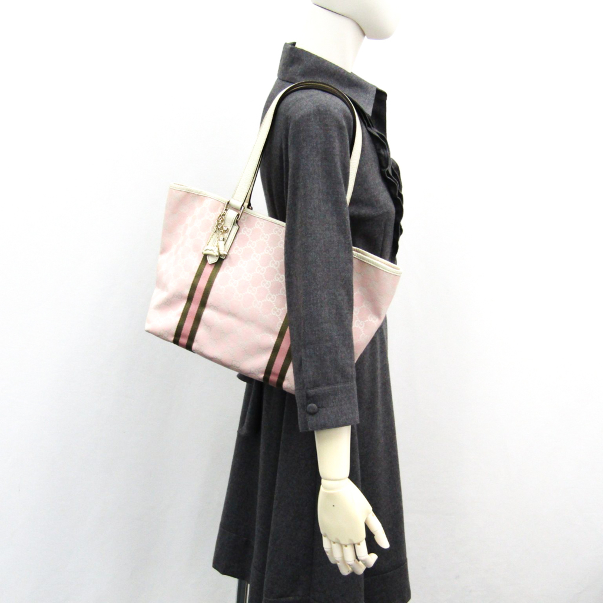 Gucci 137396 Women's GG Canvas Tote Bag White,Baby Pink,Khaki