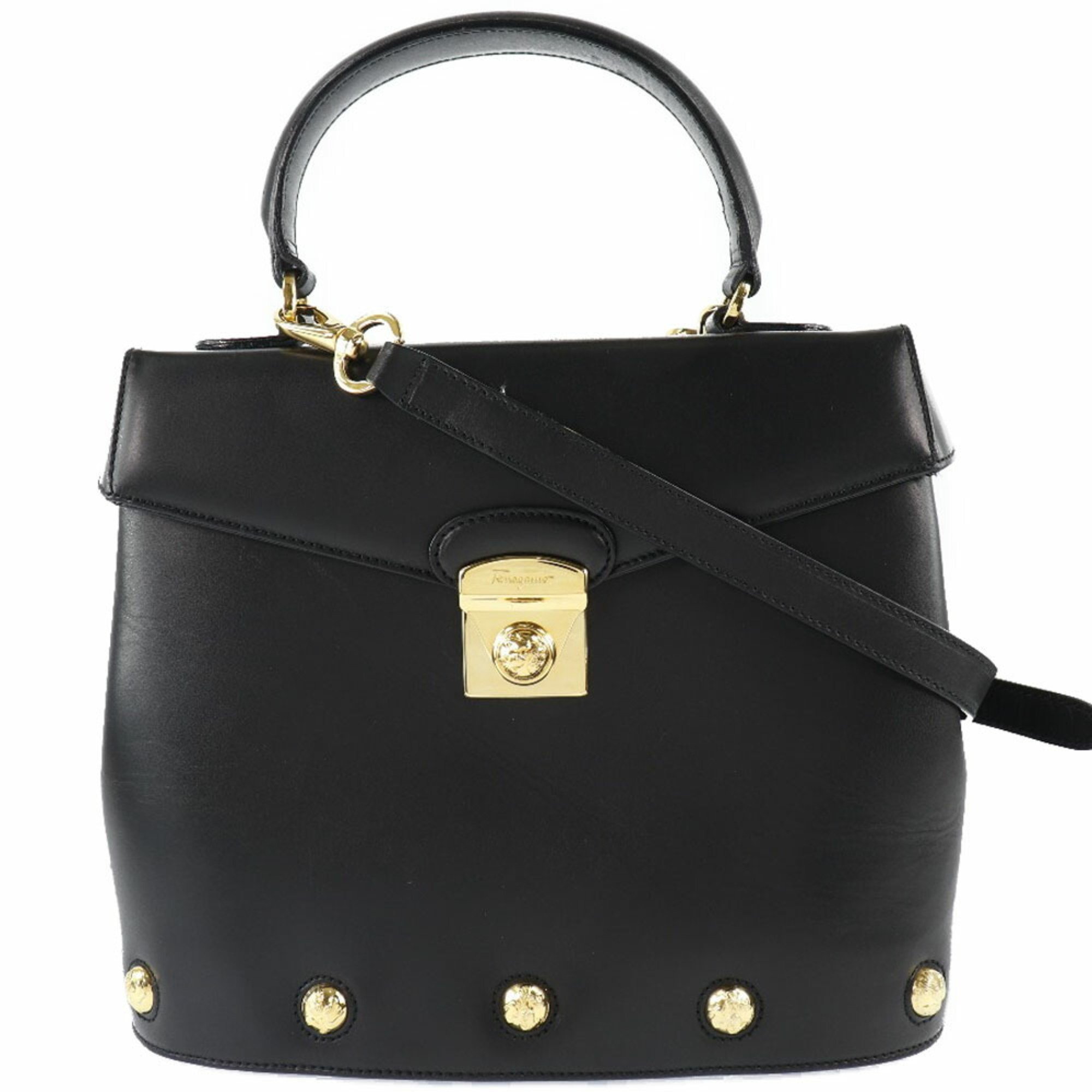 Salvatore Ferragamo 2WAY Shoulder AN215209 Calf Black Ladies Handbag