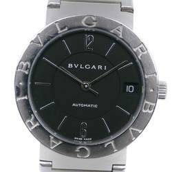 Bvlgari BB33SS AUTO stainless steel silver self-winding men's black dial watch