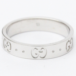 Polished GUCCI Icon Ring #13 US 6.5 18K White Gold WG Band Ring BF556439