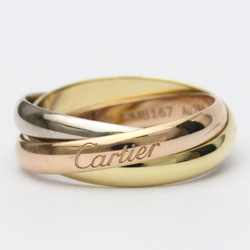 Polished CARTIER Trinity Ring #49 US 4 3/4 TriColor 18K Gold B4086100 FVJW001196