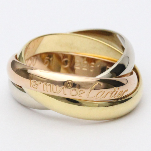 Polished CARTIER Trinity #51 US 5 3/4 TriColor 18K YG PG WG 750 Ring BF556433
