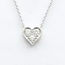 Polished TIFFANY Sentimental Heart Diamond Necklace Platinum BF556431