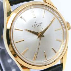 Zenith PILOT Stainless Steel x Leather Gold Manual Winding Men's Silver Dial Watch