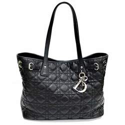 Christian Dior Canage Pana Tote Bag Black M1010PPCD PVC Quilted Leather Women's