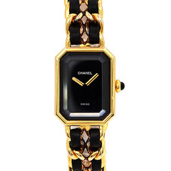Chanel CHANEL Premiere L size H0001 Vintage ladies watch black dial gold quartz