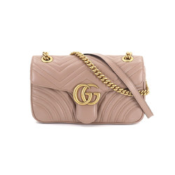 Gucci GUCCI GG Marmont Small Shoulder Bag Dusty Pink 443497 Gold Hardware