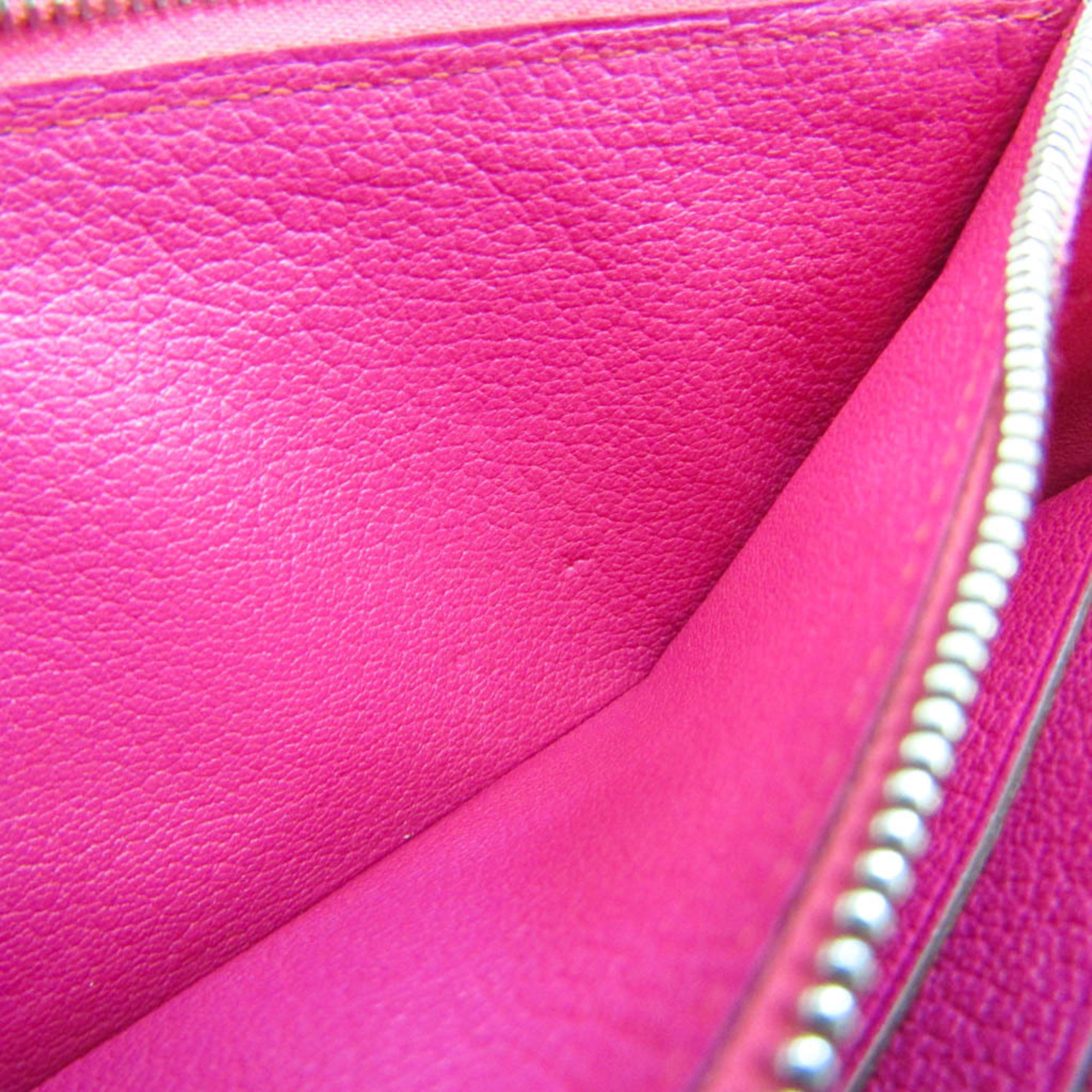 Hermes Azap Long Women's Chevre Leather Long Wallet (bi-fold) Pink
