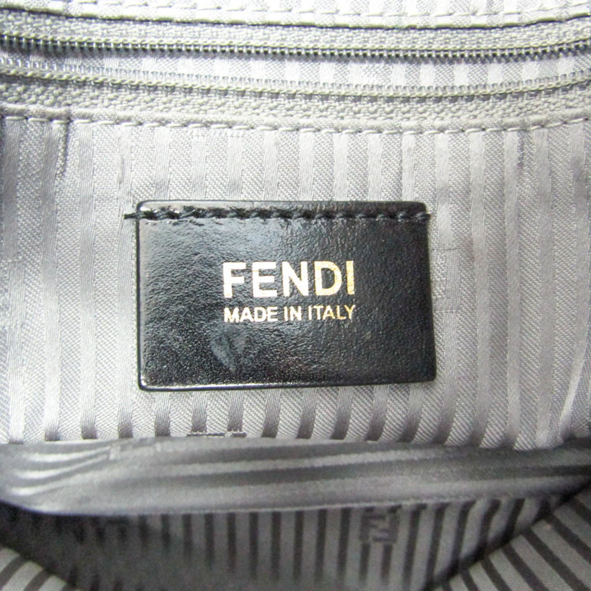 Fendi Big Mamma Bucket 8BR638 Women's Leather Shoulder Bag Gray