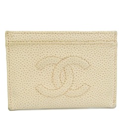 Chanel Caviar Leather Card Case Cream