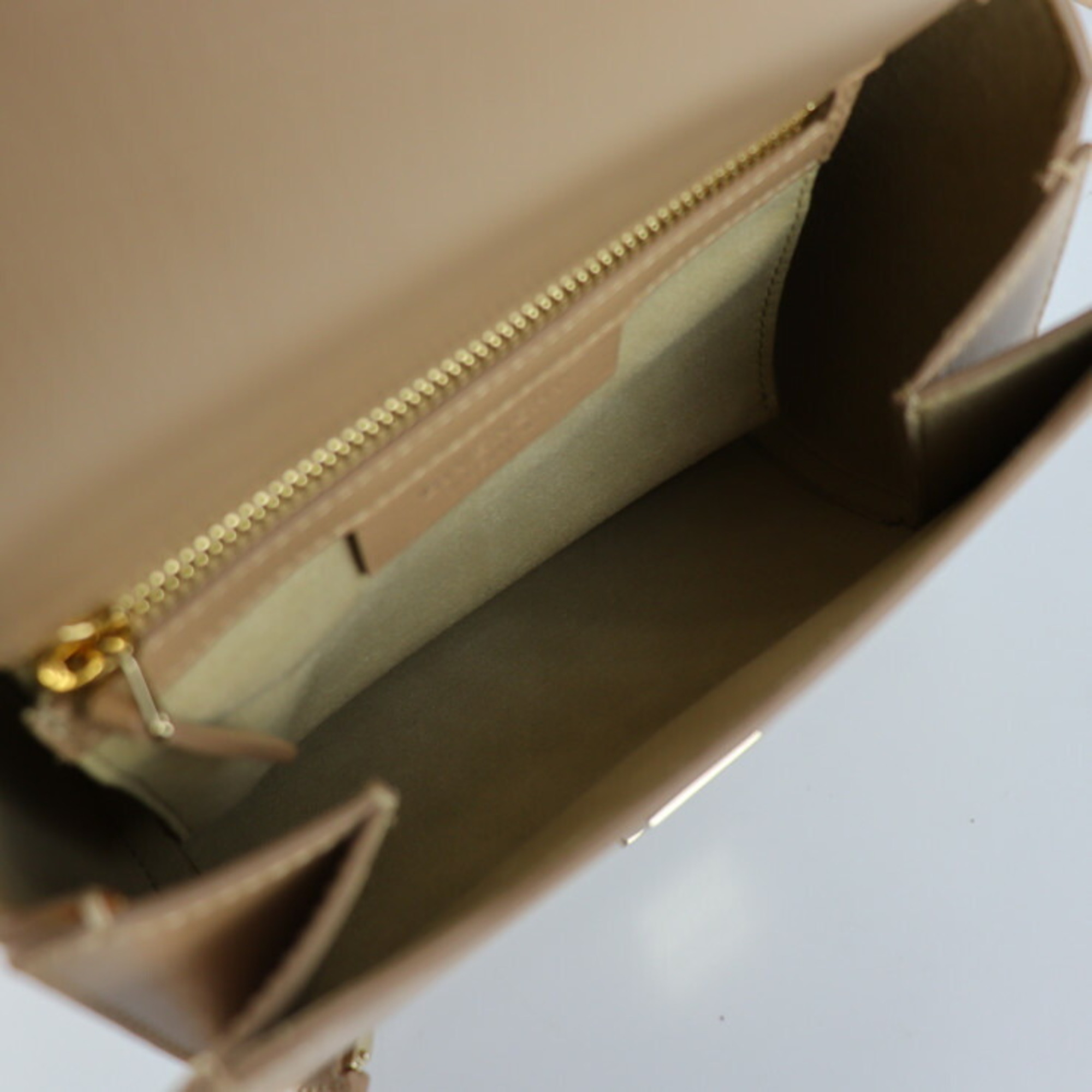 GIVENCHY Givenchy Pandora Box Mini Shoulder Bag Leather Beige Gold Metal Fittings Diagonal Crossbody