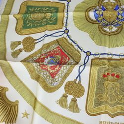 HERMES Hermes Poste et Cavalerie saber decoration bag Carre 90 scarf silk beige gold multicolor