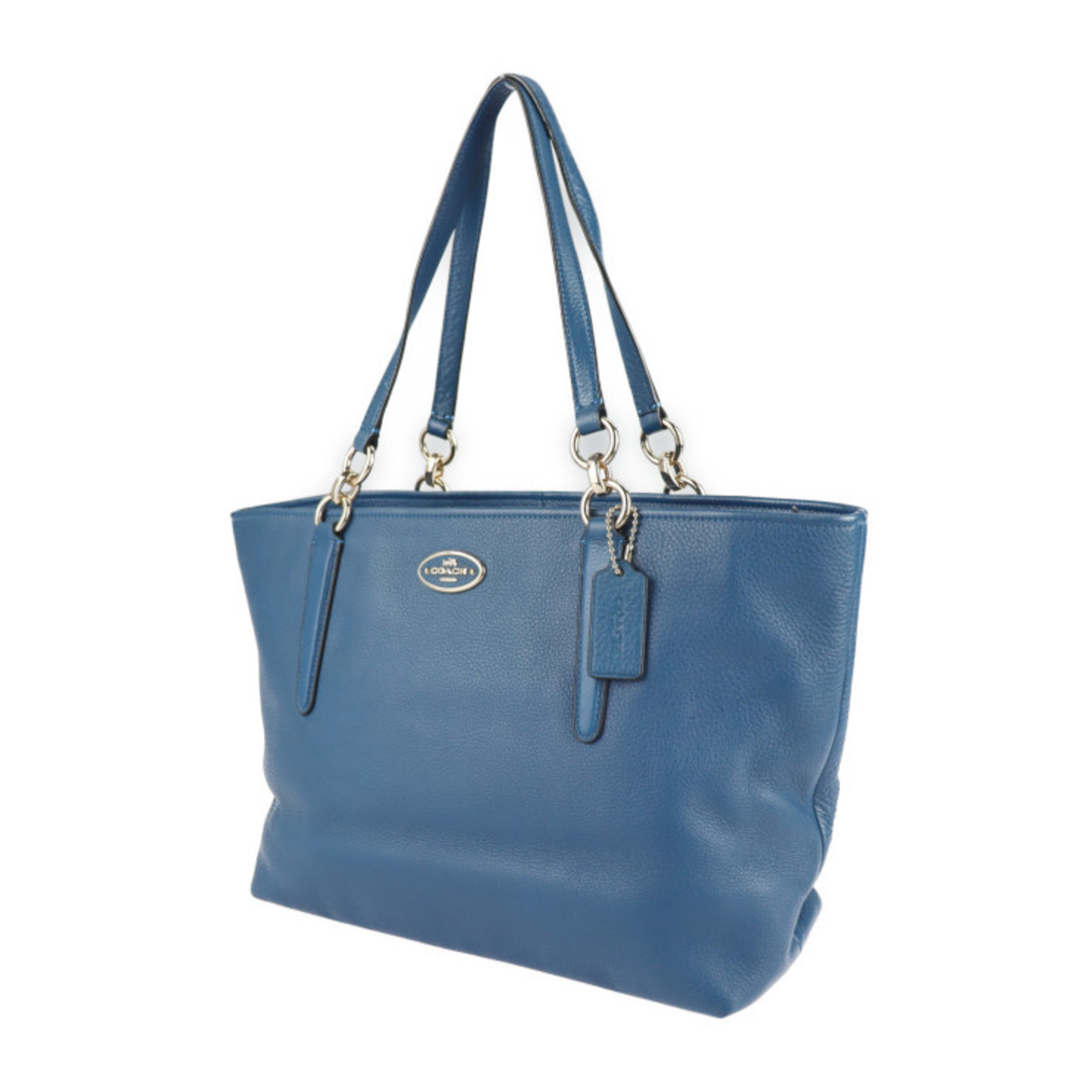 COACH Chicago Ellis tote bag 33961 leather blue gold hardware shawl shoulder