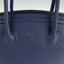 Furla college handbag leather navy tote bag