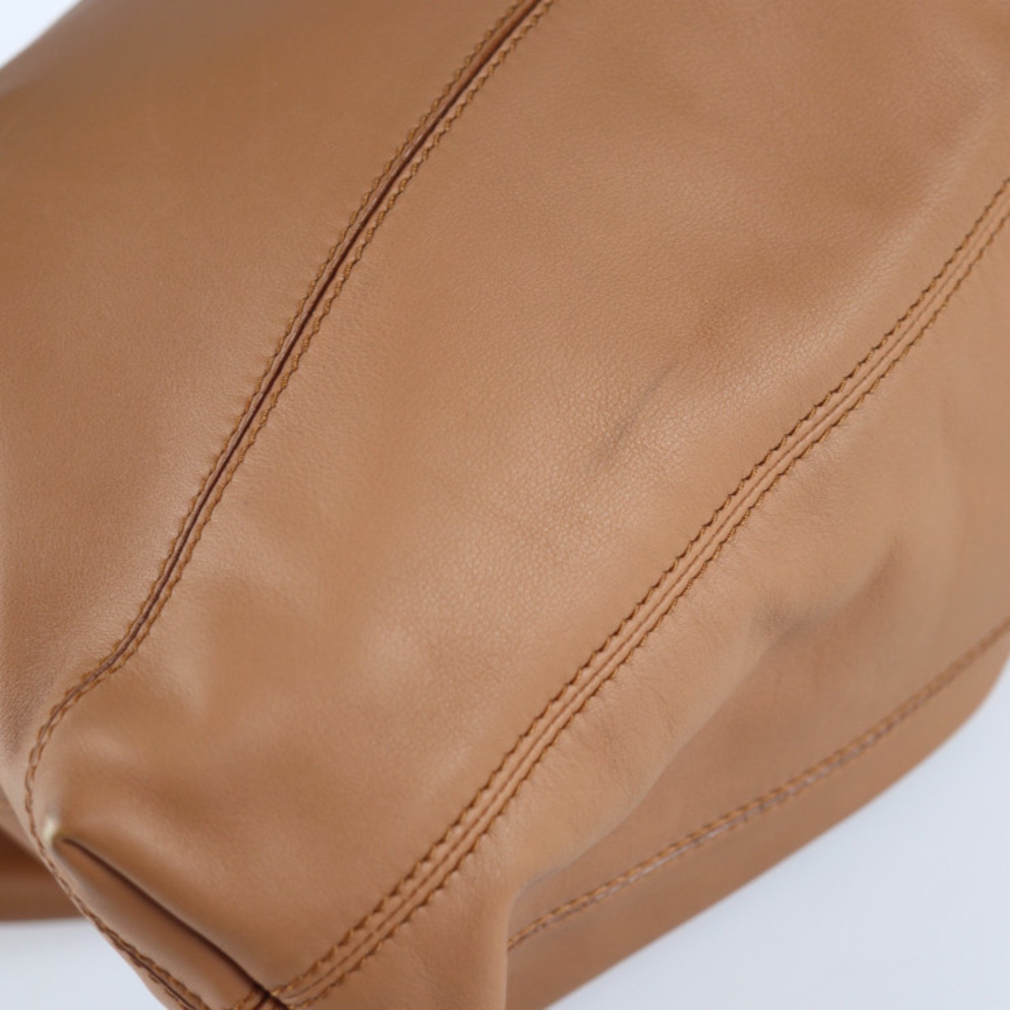BVLGARI Bulgari OCTO Octo Tote Bag Leather Brown Series Silver Hardware Logo Shoulder