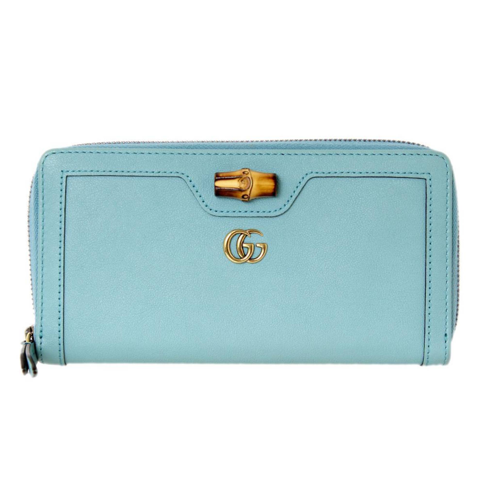 GUCCI Gucci bamboo long wallet turquoise 658634