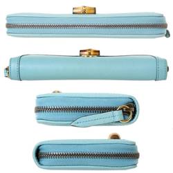 GUCCI Gucci bamboo long wallet turquoise 658634