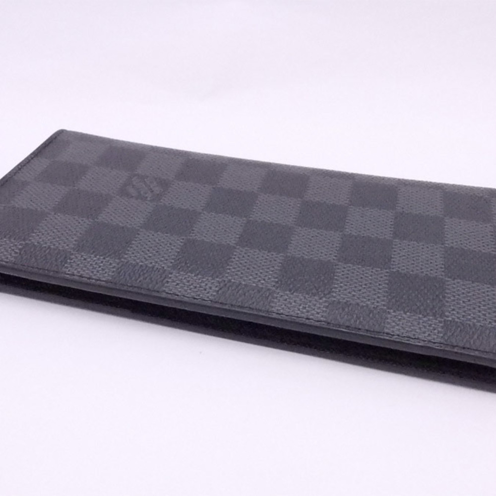 3yd3542]Auth Louis Vuitton Bifold Long Wallet Damier Graphite Portefeuille  Brother N62665