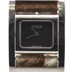 Fendi rotating face watch quartz black dial stainless steel Harako ladies FENDI
