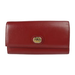 GUCCI Gucci Interlocking G Marina Bifold Wallet 598531 Leather Red Bordeaux Gold Hardware Long
