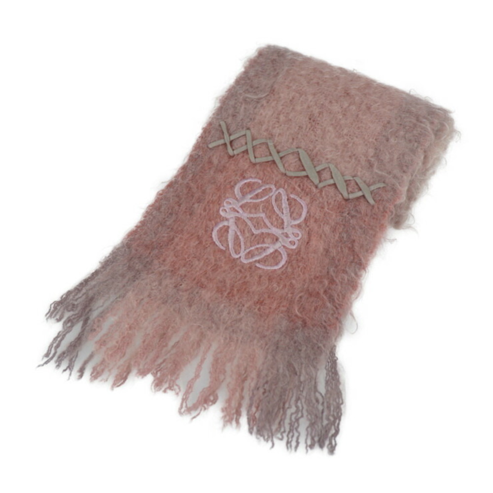 LOEWE Loewe muffler mohair 73% wool 27% pink series anagram