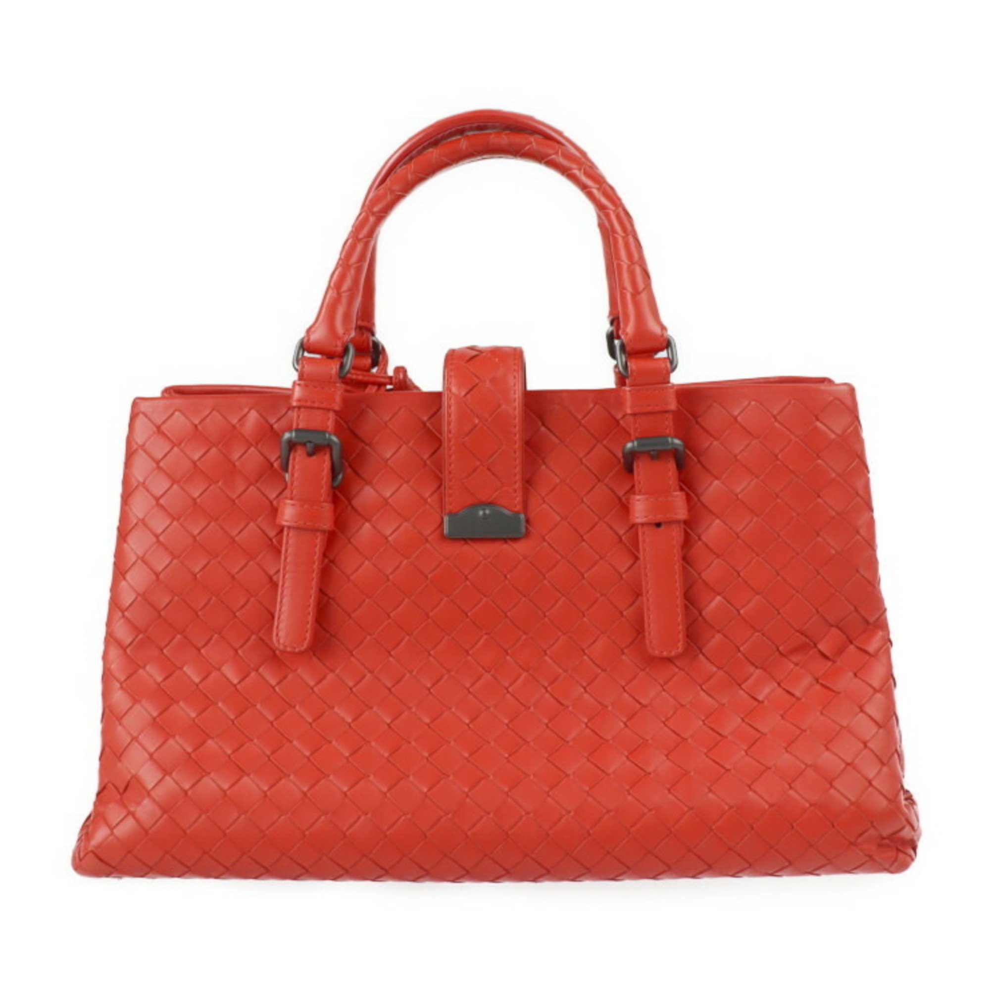 BOTTEGA VENETA Bottega Veneta Small Rome Bag Intrecciato Handbag 337303 Calf Leather Red 2WAY Shoulder Tote