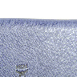 MCM Ribbon MWR3ALL28VB001 Women's Leather Studded Chain/Shoulder Wallet Light Blue Gray,Royal Blue