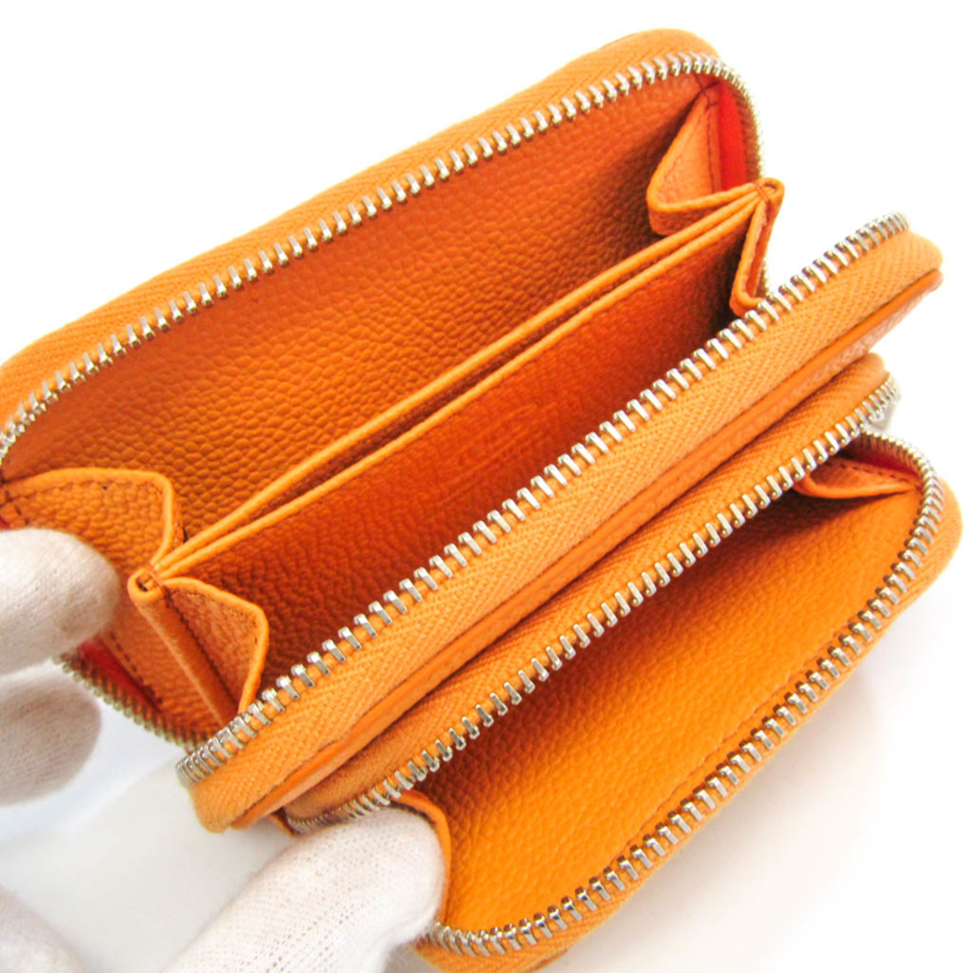 Tod's Card Case Women,Men Leather Coin Purse/coin Case Light Orange