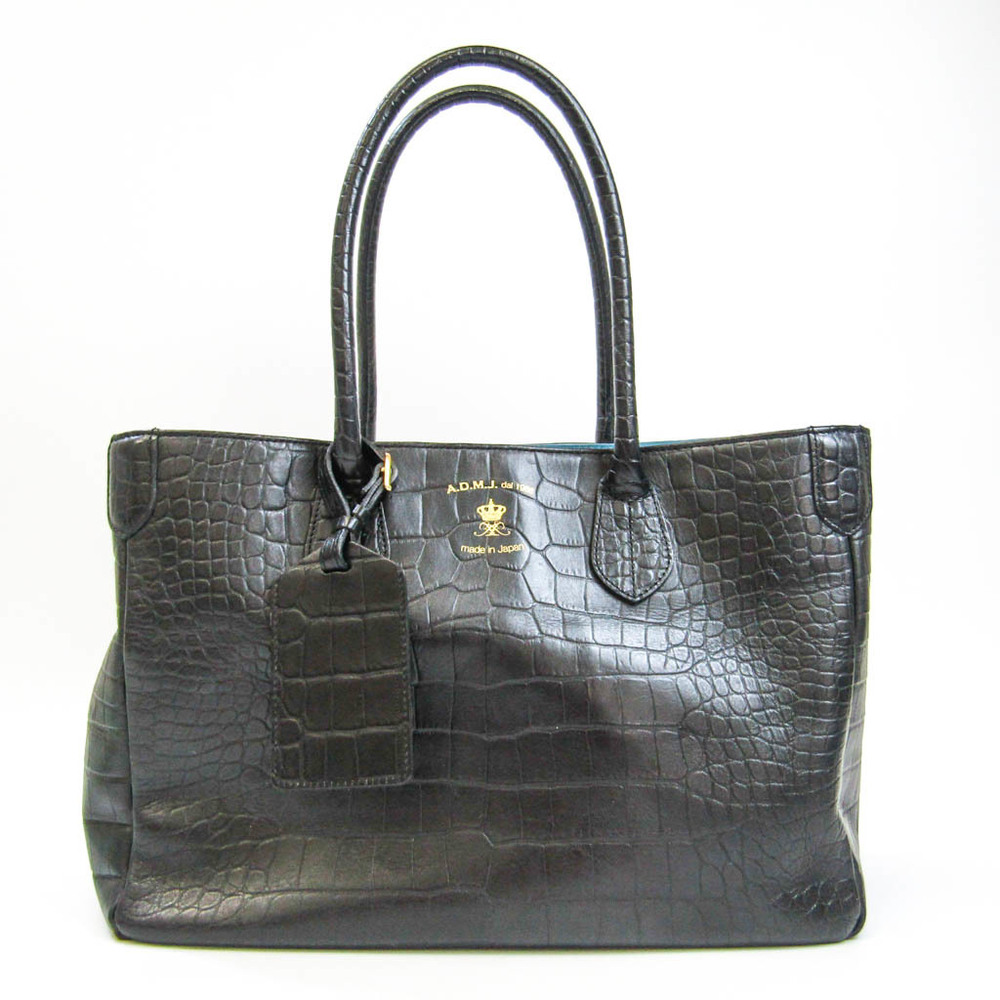 A.D.M.J Women's Leather Tote Bag Black | eLADY Globazone