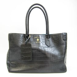 A.D.M.J Women's Leather Tote Bag Black