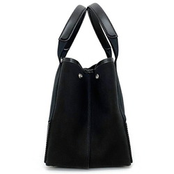 Balenciaga Tote Bag Navy Cabas S Small Black 339933 Canvas Leather BALENCIAGA Handbag Ladies