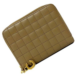 Celine coin case beige brown gold 10B663BFL.02BA leather CELINE purse zip quilted wallet women's
