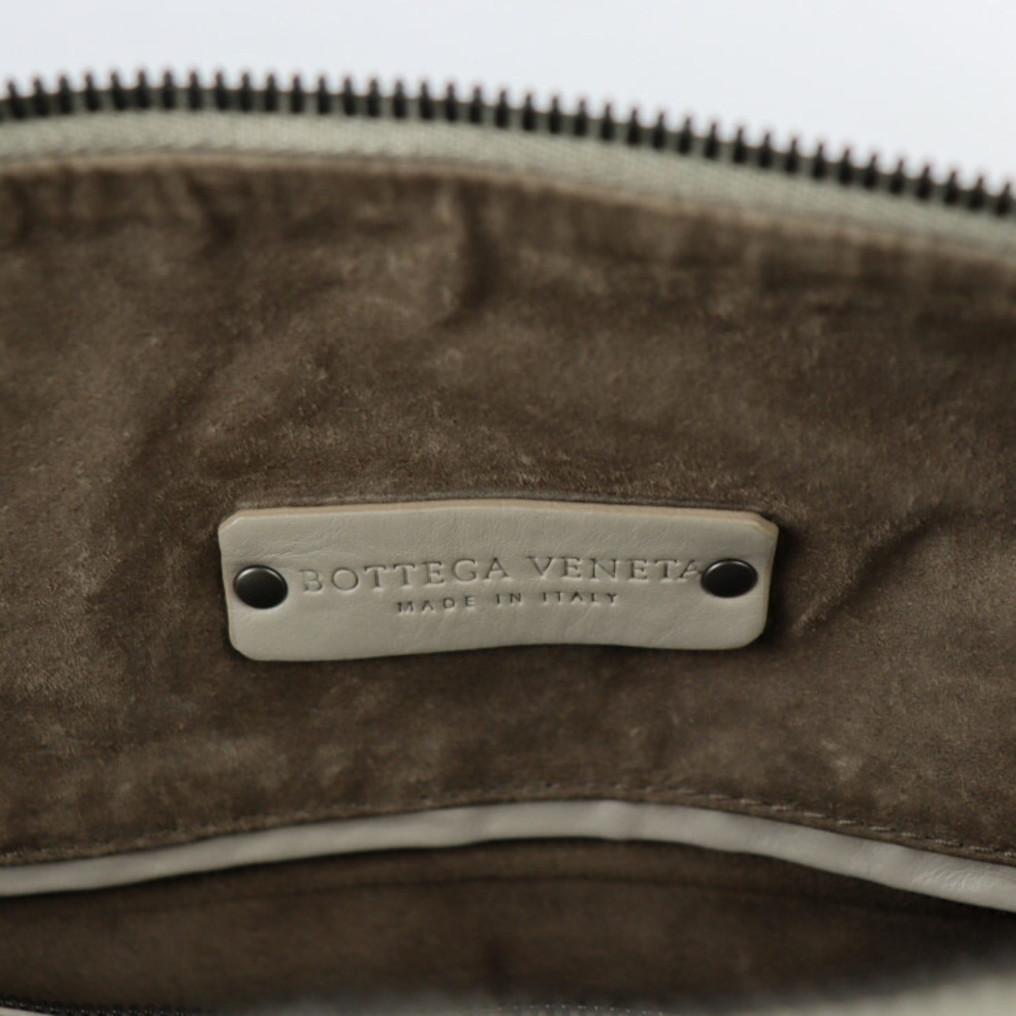 BOTTEGA VENETA Bottega Veneta Prusse Intrecciato Handbag 283363 Leather Light Gray Series Mini Boston Bag