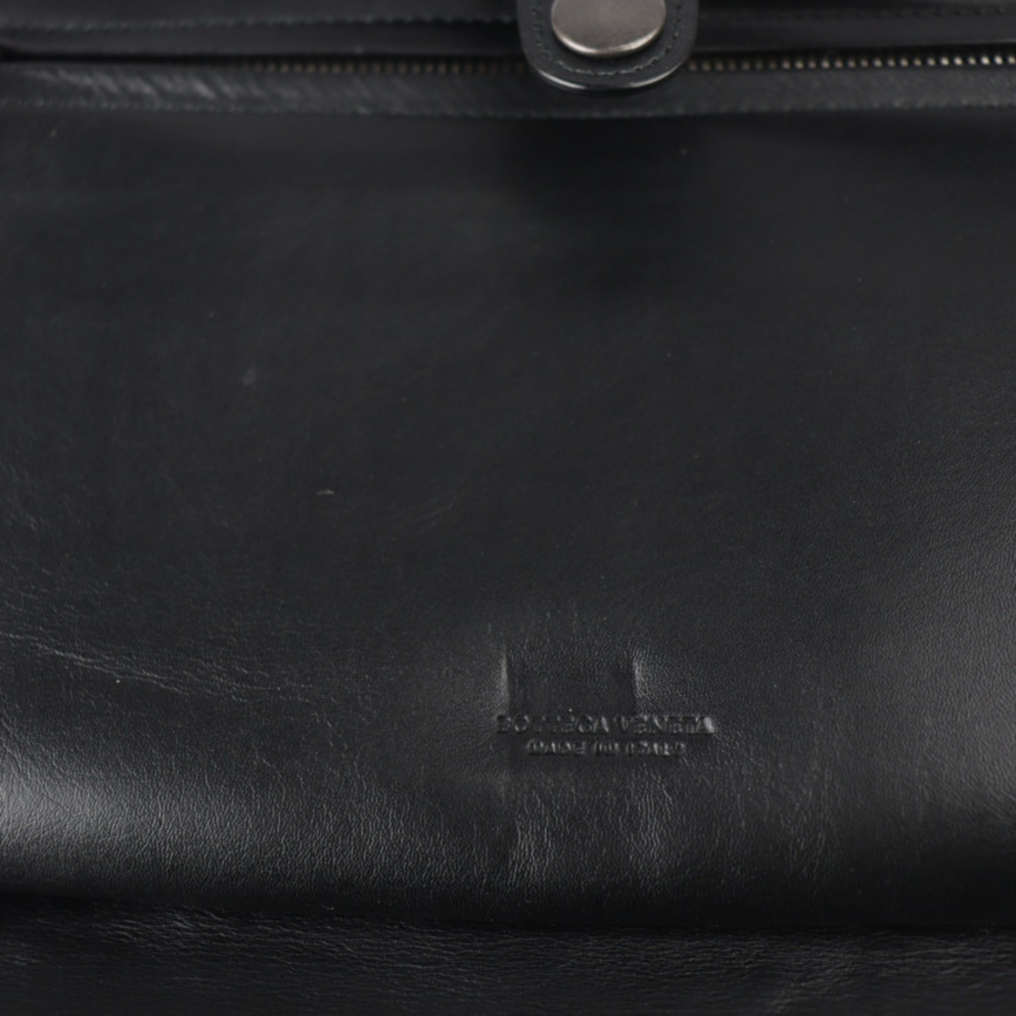 BOTTEGA VENETA Continental Wallet Intrecciato Second Bag 302652 Calf Leather Black Clutch Purse Multi Case