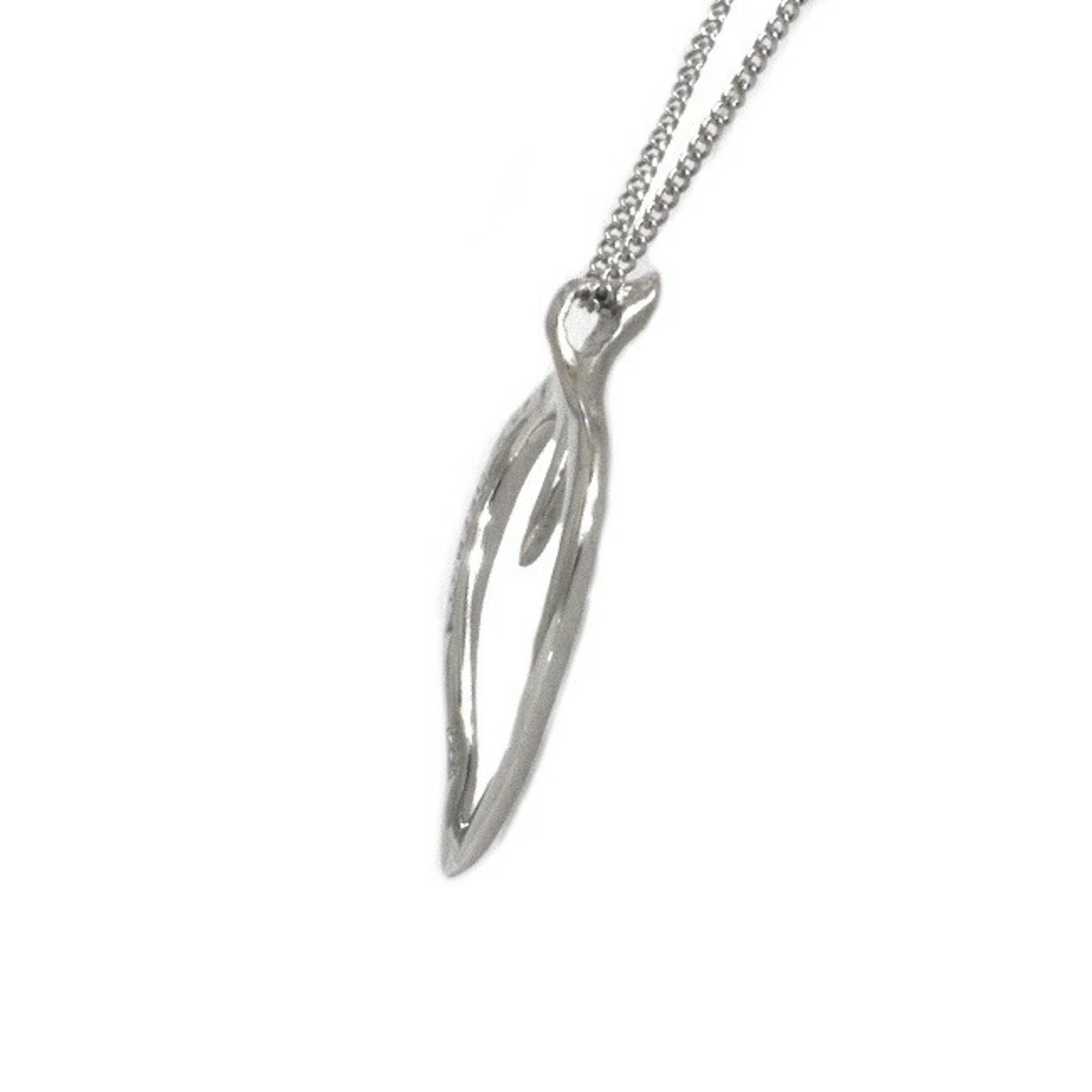 Tiffany Necklace Silver Elsa Peretti Ag 925 Sterling TIFFANY&Co. Open Leaf Heart Women's Pendant